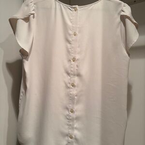 LOFT Super cute creamy silk short sleeves